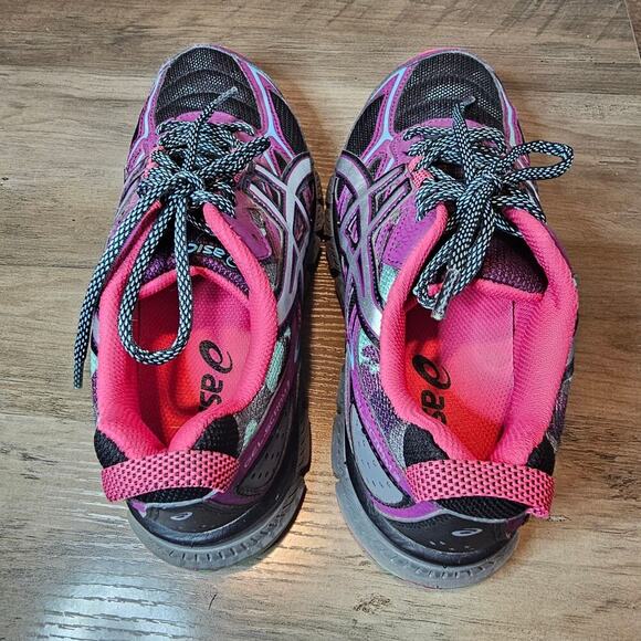 Asics GEL Scram 3 Sneakers Womens Sz 7 Purple Black Lace Up Leather T6K7Q Trail - Picture 7 of 9